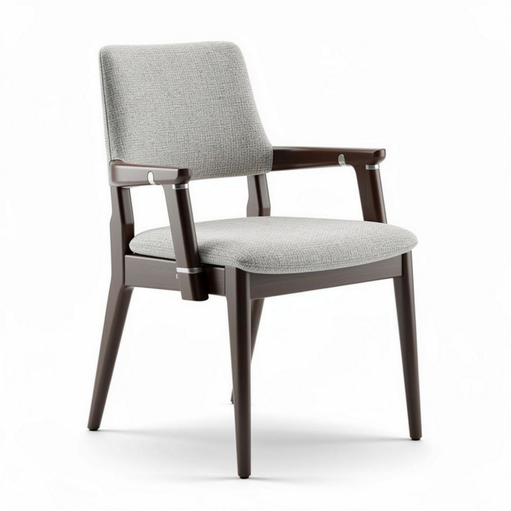 Armchair with gray fabric upholstery and wooden frame dimensions 50 x 55 x 80cm