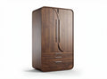 Wooden wardrobe with two doors and three drawers 180 x 90 x 50cm in dark finish
