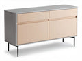 Modern storage cabinet with four drawers in gray and beige 90 x 40 x 80cm