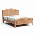 Wooden queen bed frame with slatted headboard and sturdy construction 200 x 150 x 100cm